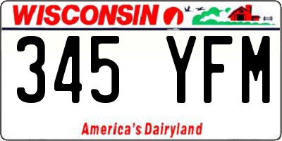 WI license plate 345YFM