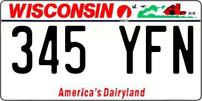 WI license plate 345YFN