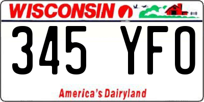 WI license plate 345YFO