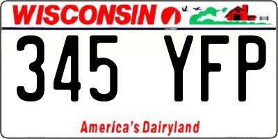 WI license plate 345YFP