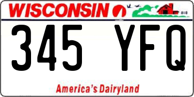 WI license plate 345YFQ