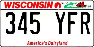 WI license plate 345YFR