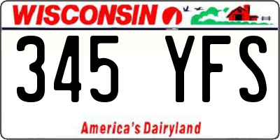 WI license plate 345YFS