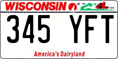 WI license plate 345YFT