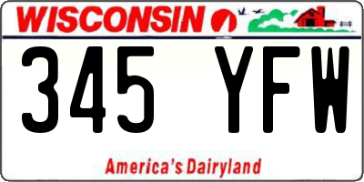 WI license plate 345YFW