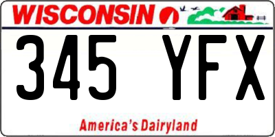 WI license plate 345YFX