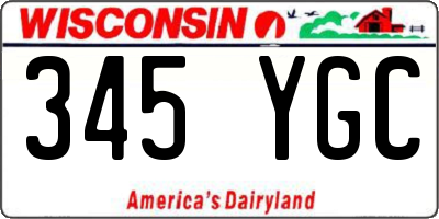 WI license plate 345YGC