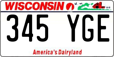 WI license plate 345YGE