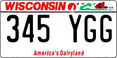 WI license plate 345YGG