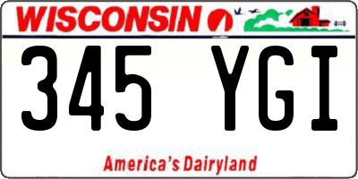 WI license plate 345YGI