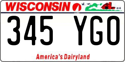 WI license plate 345YGO