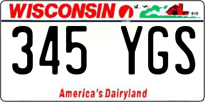 WI license plate 345YGS
