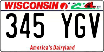 WI license plate 345YGV