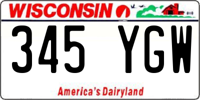 WI license plate 345YGW