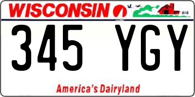 WI license plate 345YGY