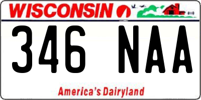 WI license plate 346NAA