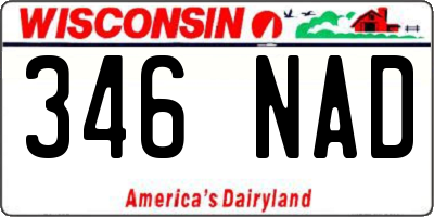 WI license plate 346NAD
