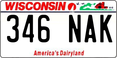 WI license plate 346NAK