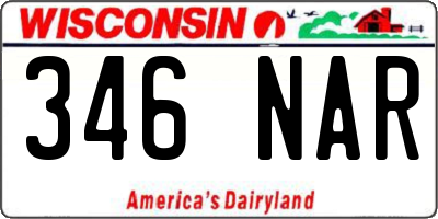 WI license plate 346NAR
