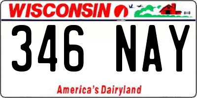WI license plate 346NAY