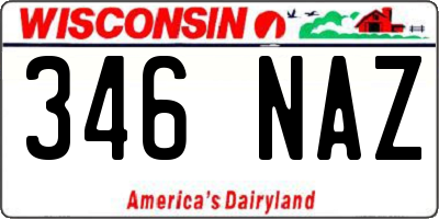 WI license plate 346NAZ