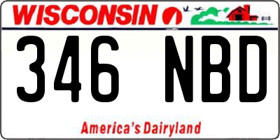WI license plate 346NBD