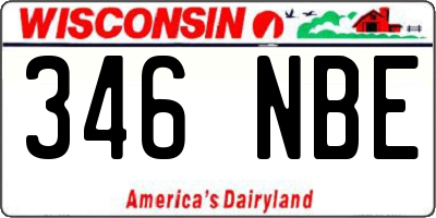 WI license plate 346NBE
