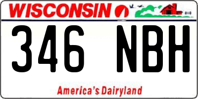 WI license plate 346NBH