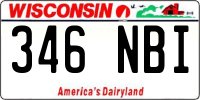 WI license plate 346NBI