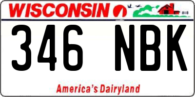 WI license plate 346NBK