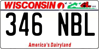 WI license plate 346NBL