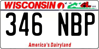 WI license plate 346NBP