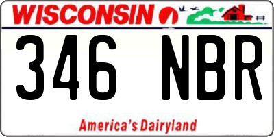 WI license plate 346NBR
