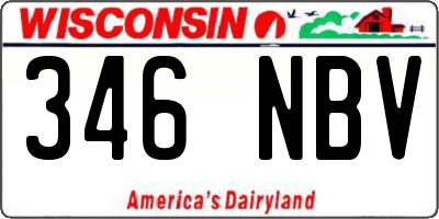 WI license plate 346NBV