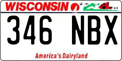 WI license plate 346NBX