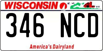 WI license plate 346NCD