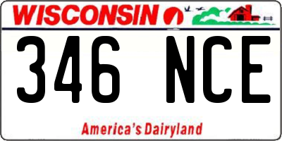 WI license plate 346NCE