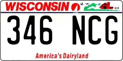 WI license plate 346NCG