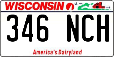 WI license plate 346NCH