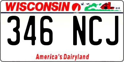 WI license plate 346NCJ