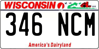 WI license plate 346NCM