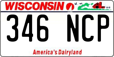 WI license plate 346NCP