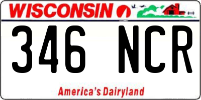 WI license plate 346NCR