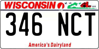 WI license plate 346NCT