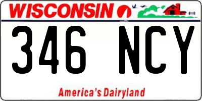 WI license plate 346NCY