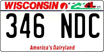 WI license plate 346NDC