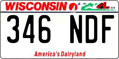 WI license plate 346NDF