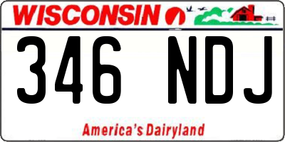WI license plate 346NDJ