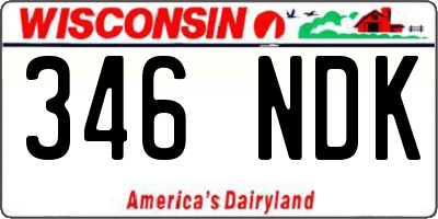 WI license plate 346NDK