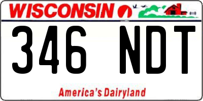 WI license plate 346NDT